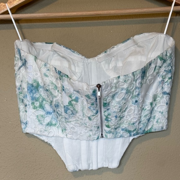 Bardot Lila Bustier Embroidered Corset in Water Floral Size Medium - Picture 4 of 7